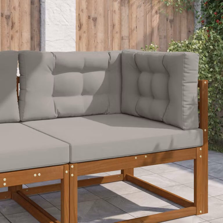 vidaXL Cuscino quadrato per divano da esterno in poliestere, Grigio, 80 x 80 cm