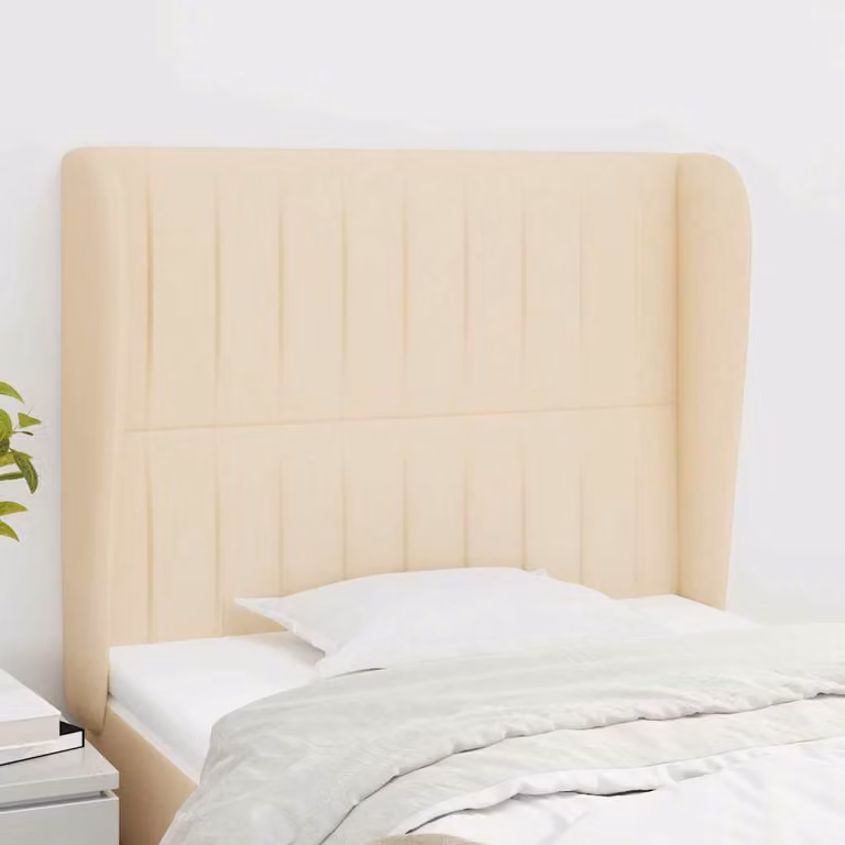 Testiera ad orecchio vidaXL in tessuto beige L: 103 cm, P: 23 cm, H: 118-128 cm