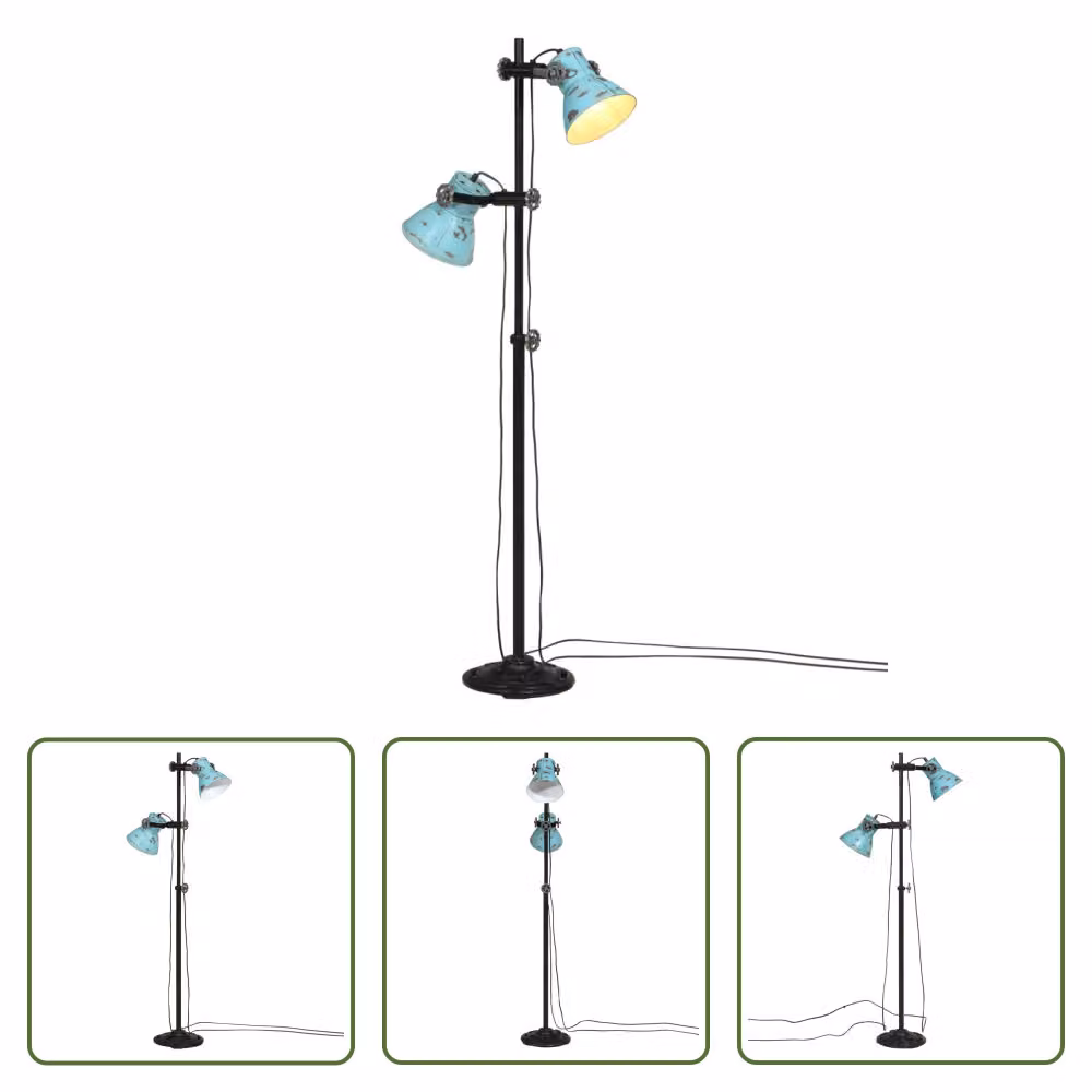 The Living Store Lampada da terra 25 W Blu 25x25x90/160 cm E27