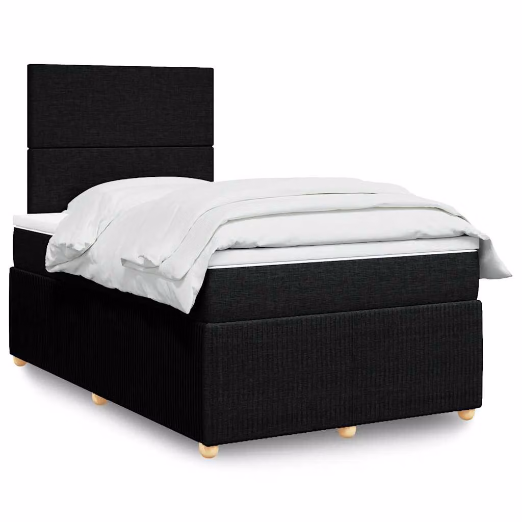 vidaXL Giroletto a Molle Ibrido con Materasso Nero e Bianco L/P: 120 x 200 cm