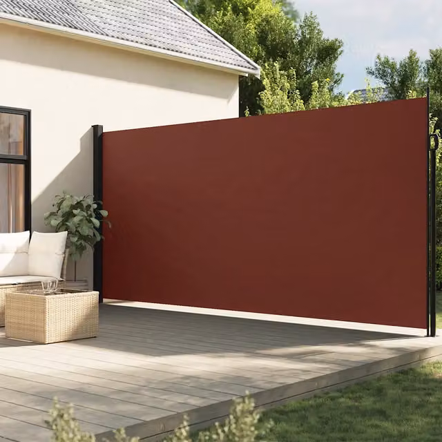 Tenda da Sole Laterale Retrattile-Tenda parasole per balcone per giardino Marrone 220x500 cm