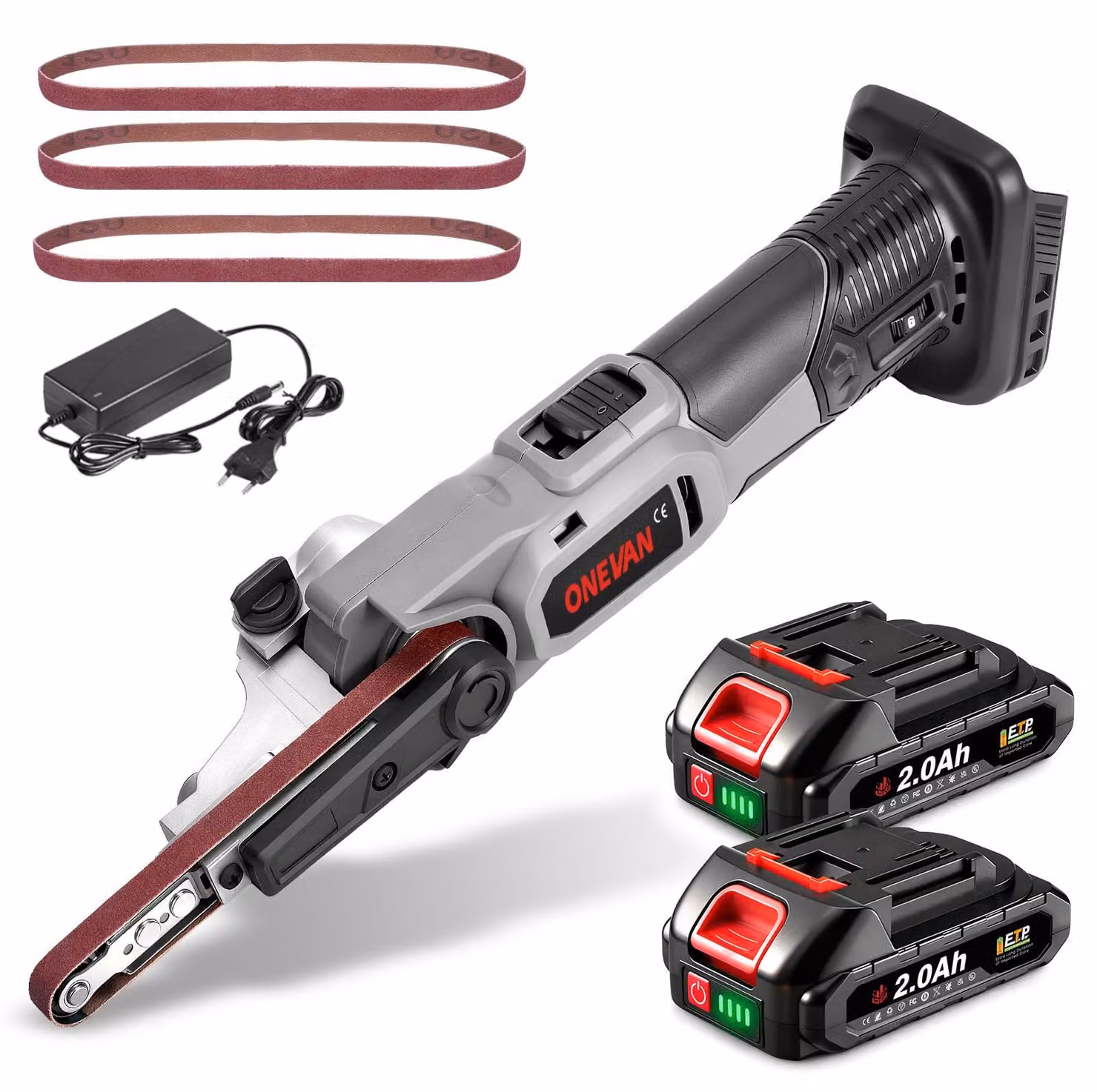 Levigatrice a nastro elettrica - 20 Volt - 6 velocità - Batteria agli ioni di litio