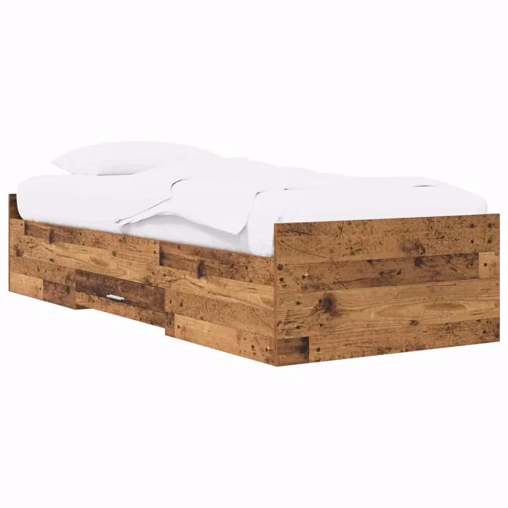 Letto con contenitore vidaXL in legno color marrone L 80 x P 200 x H 40 cm – 2
