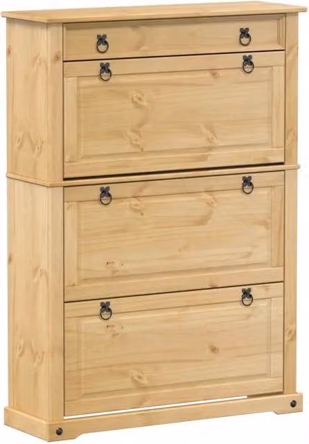 Scarpiera | Mobile per scarpe Corona 99x32x138 cm in Legno Massello di Pino
