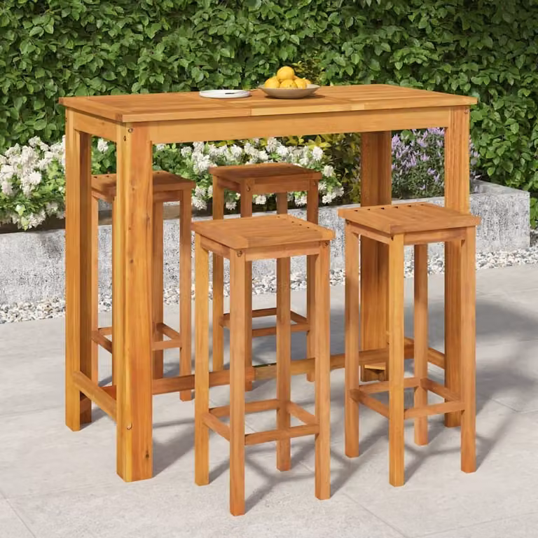 Maison Exclusive - Set da Bar da Giardino 5 pz in Legno Massello di Acacia