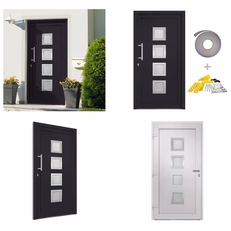 vidaXL Porta d'ingresso antracite 108x208 cm - Porta d'ingresso - Porta d'ingresso - Porte d'ingresso