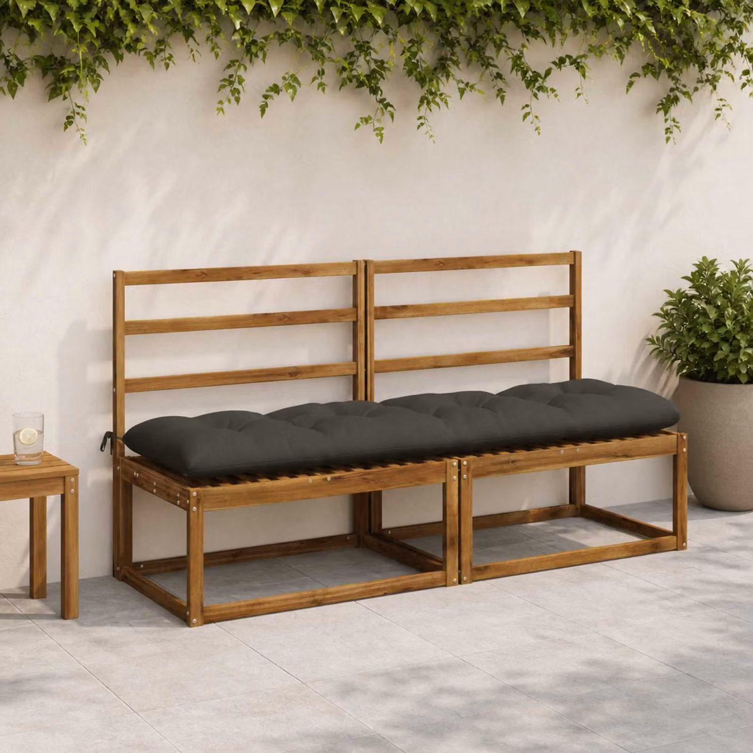 vidaXL Cuscini per Panchina VIANEN 2 pz 100% Poliestere Antracite