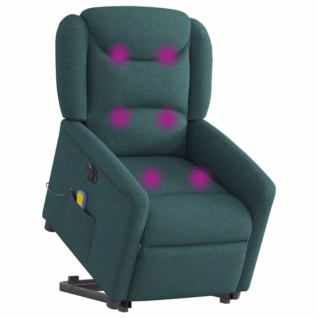Poltrona Alzapersona Elettrica con Massaggio vidaXL Verde in Tessuto per Senior – 2