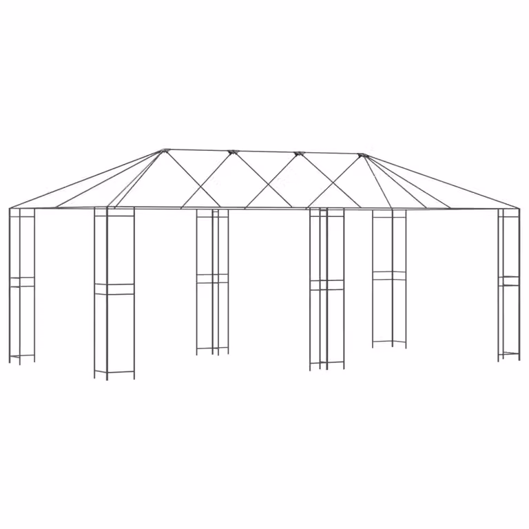 Struttura per gazebo vidaXL in acciaio zincato nero L: 600 cm, P: 300 cm, H: 276,5 cm