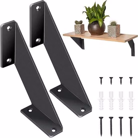Supporto triangolare in legno, nero, robusto, 1 pezzo