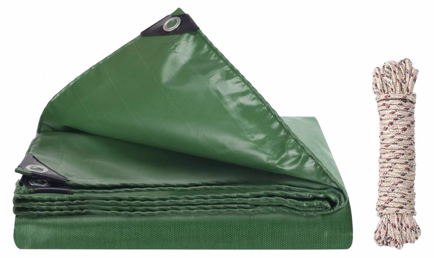 Telo impermeabile verde, dimensioni 2 x 1 metro, con occhielli