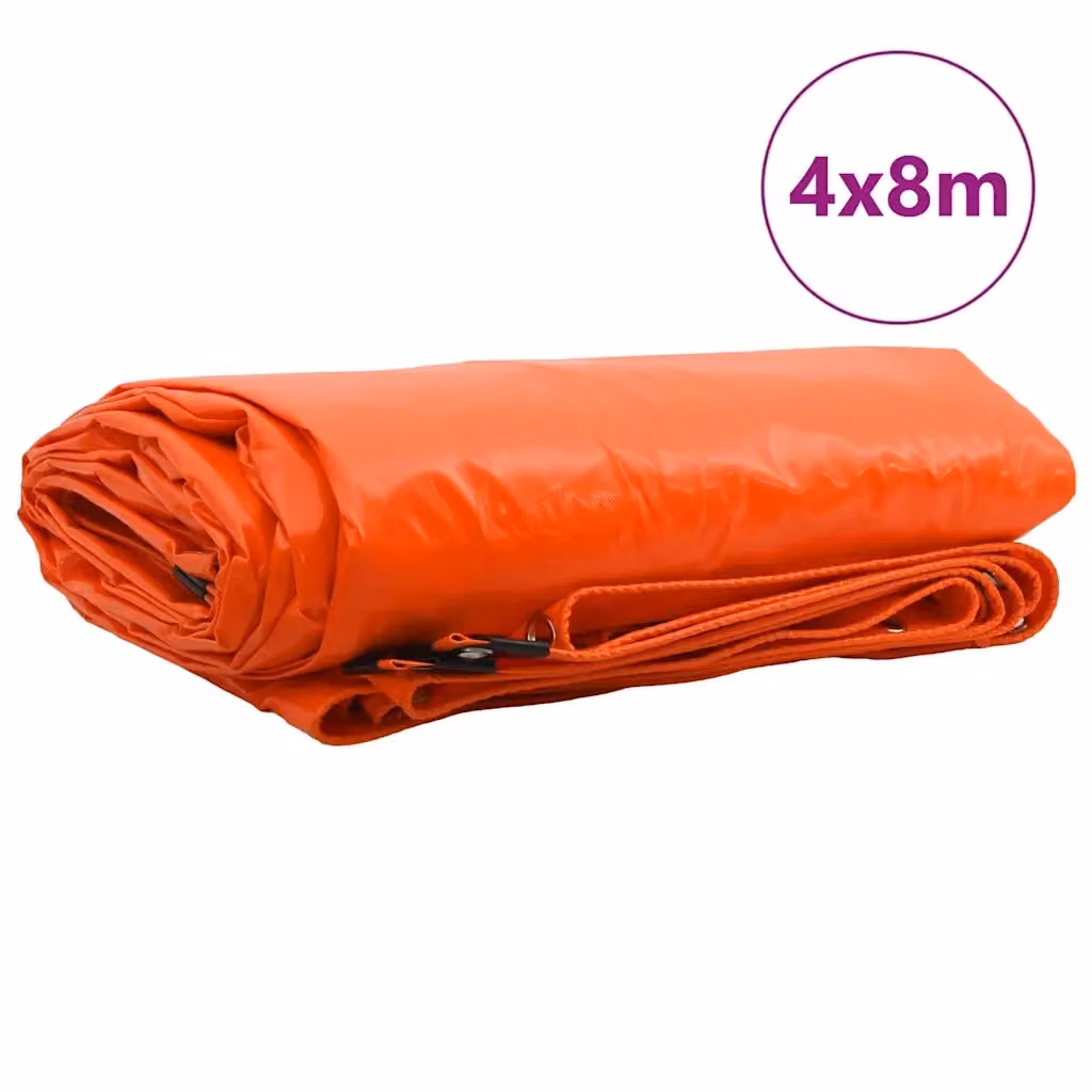 vidaXL Telo con rivestimento in PVC Arancione 4 x 8 m 650g/m² – 2