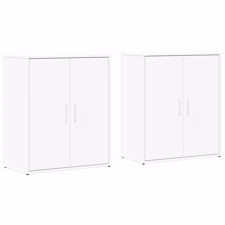 Credenze 2 pz Bianche 60x31x70 cm in Legno Multistrato