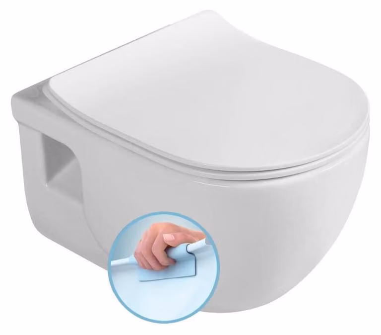 WC sospeso BRILLA, senza bordo, 36,5x53 cm, bianco