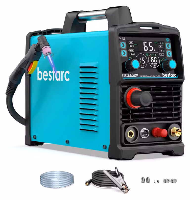 Tagliasigaro a plasma con sistema pilota - BTC650DP - Inverter IGBT da 65A - Potenza di taglio massima: 2 cm - 220V, modalità 2T/4T - Sensore di pressione dell'aria - Solo l'apparecchio