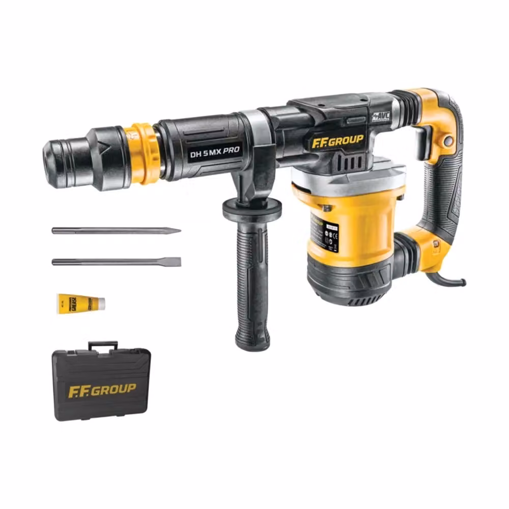 Martello demolitore professionale Ff group DH 5MX PRO da 1200W colore giallo – 2