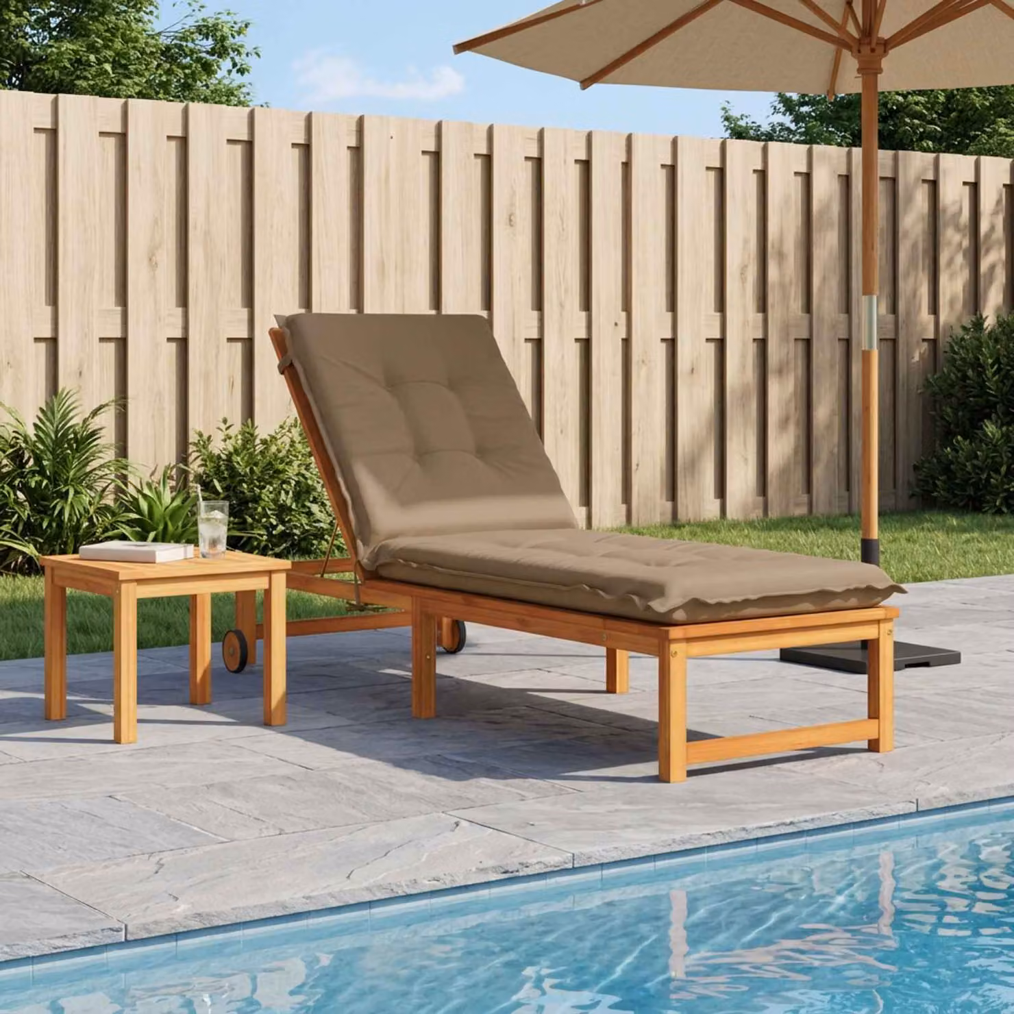 vidaXL Cuscino per Lettino GEMERT 100% Poliestere Tortora