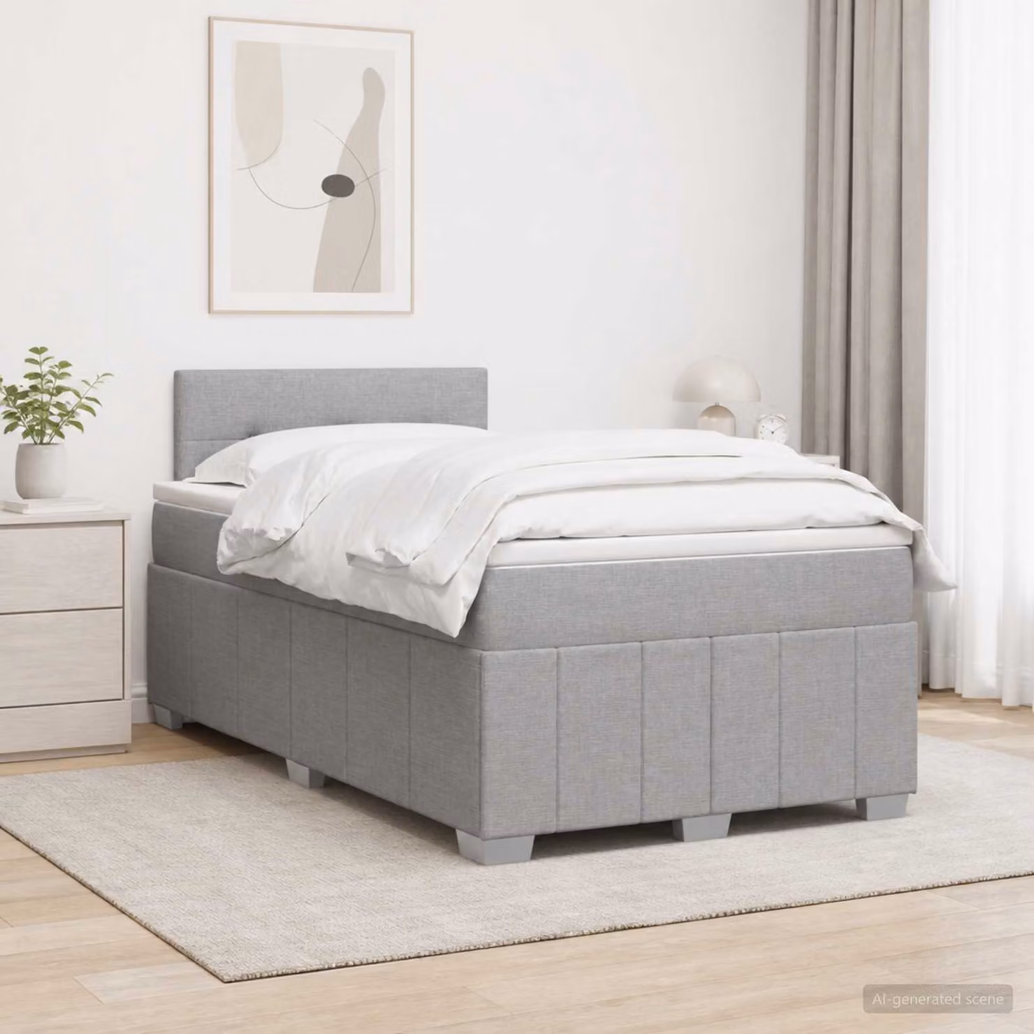Letto box spring con materasso vidaXL Grigio e Bianco L/P/H: 120 x 200 cm