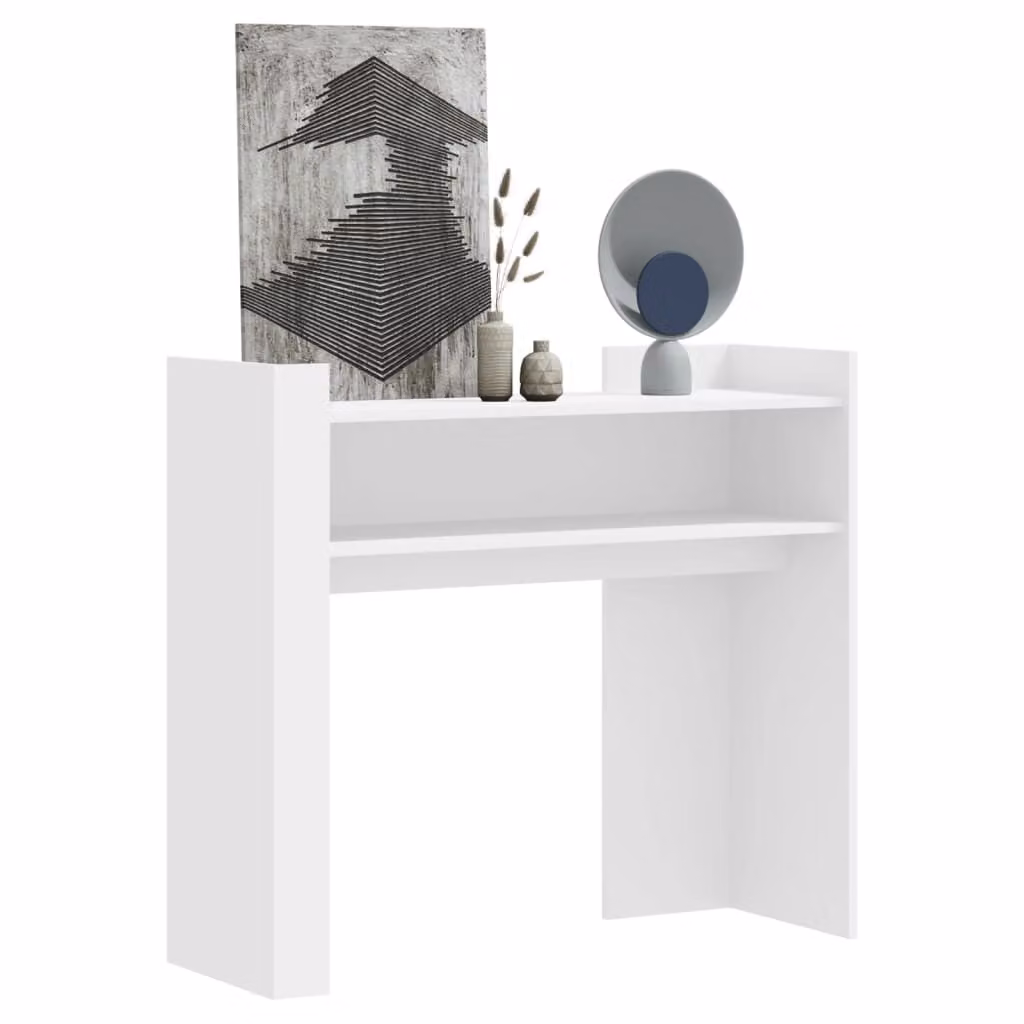 vidaXL Tavolino Consolle Bianco in Legno e MDF L: 100 cm, P: 35 cm, H: 90 cm