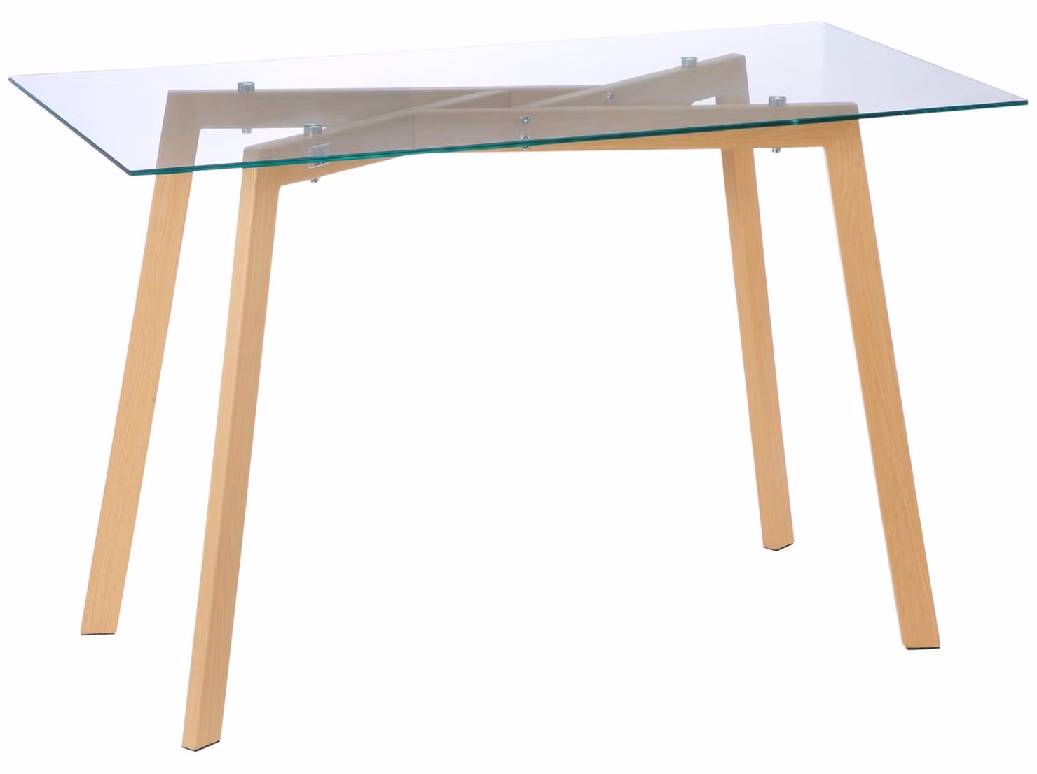 Tavolo da pranzo - Tavolo - Tavolo da cucina - Tavolo da sala da pranzo - Tavolo da lavoro - Piano in vetro trasparente - Struttura in acciaio - 120x60x76 cm