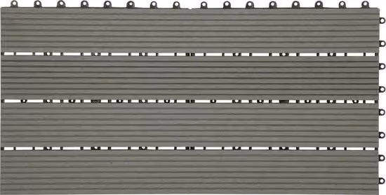 Set di Pavimentazione per Giardino a Click - 6 pezzi - Resistente al Tempo e Solido - Paving per Giardino - 30x60 cm - Grigio Chiaro