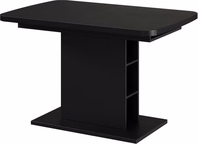 Tavolo da pranzo allungabile Fenaro Nero 120-160 x 80 cm con scomparti aperti Vicco