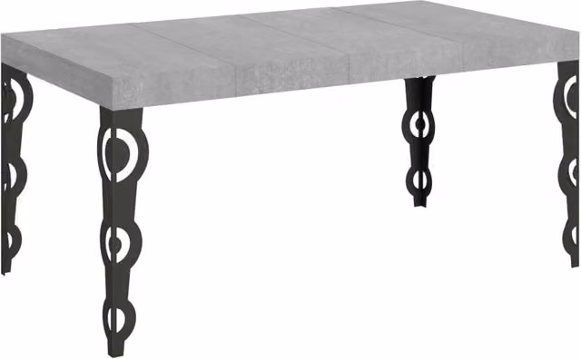 Tavolo Allungabile Moderno Karamay Premium in Cemento Grigio L/P/H: 140/244 x 90 x 77 cm