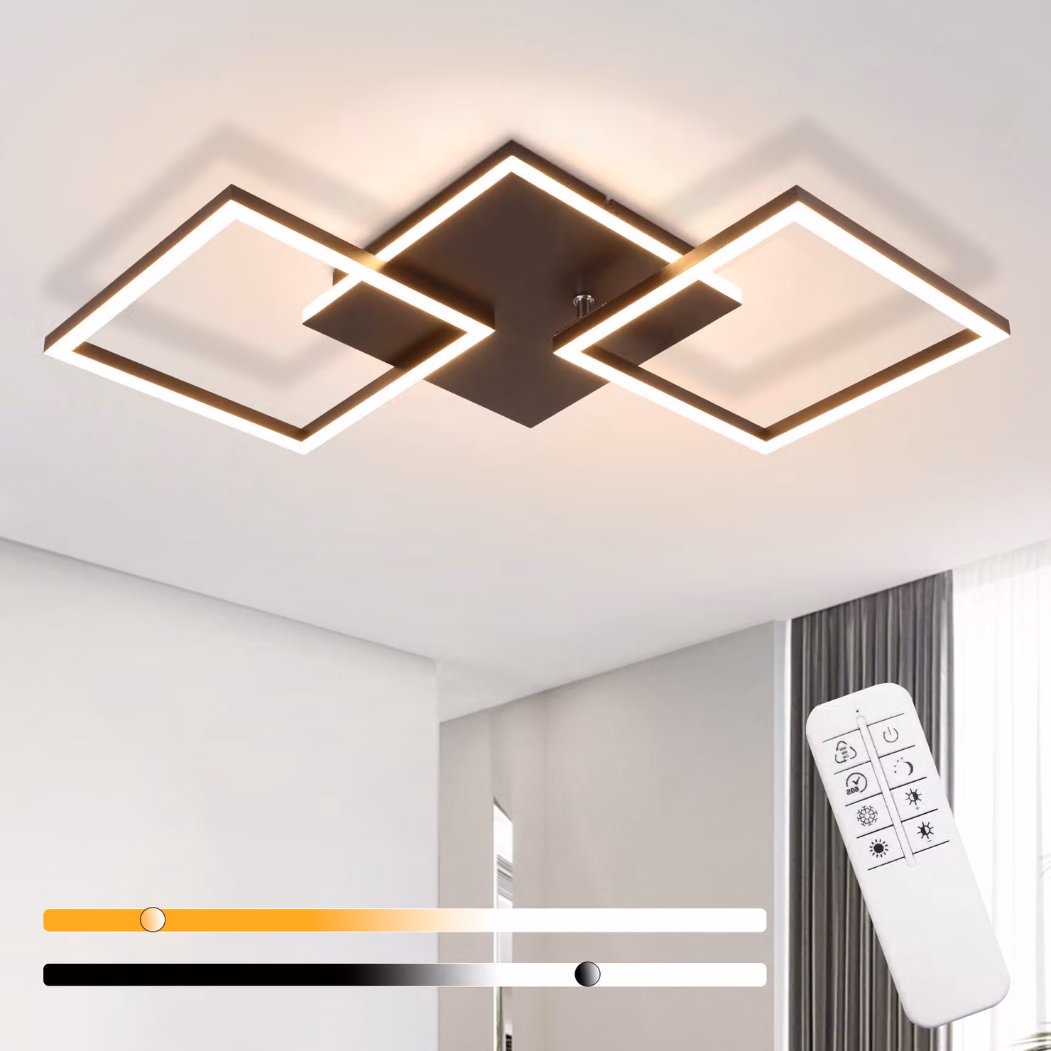 ZMH lampada da soffitto Plafoniera LED soggiorno 32W dimmerabile lampada da soggiorno design moderno lampada da cucina nera con telecomando lampada da camera da letto corridoio plafoniere in metallo per cucina sala da pranzo