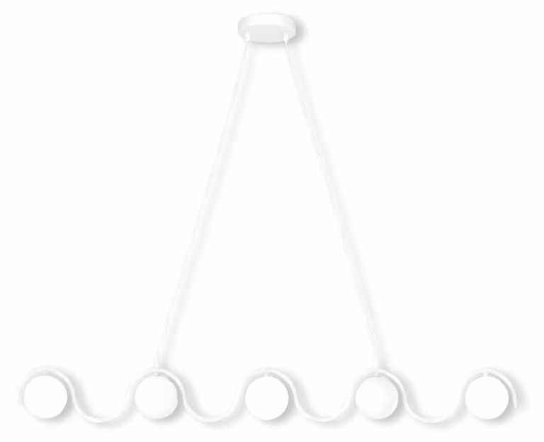 Lampada a sospensione SINUS bianca 5xG9x15W in metallo, dimensioni: 120x110x14 cm, IP20, Emibig