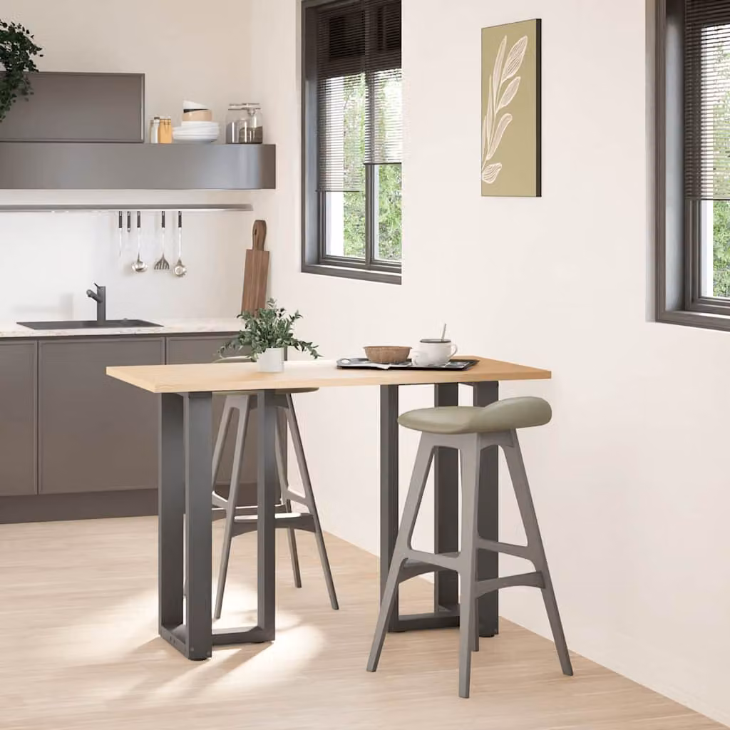 vidaXL Gambe per tavolo da bar forma T 2 pz Antracite 40x35x(90-91) cm