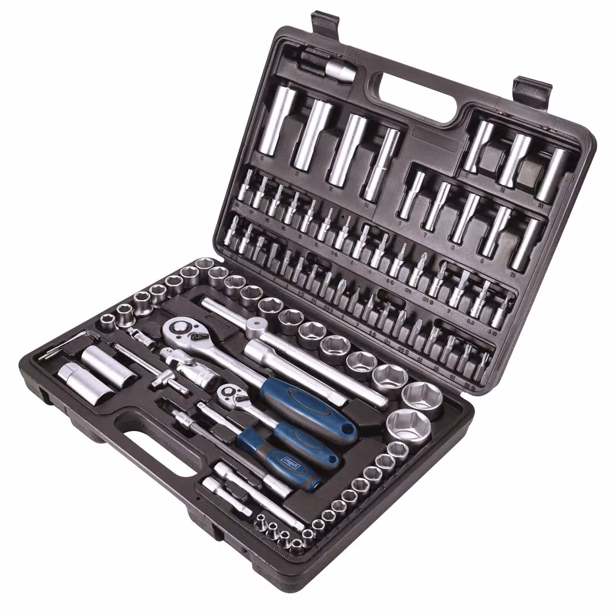 Valigetta attrezzi Scheppach TB94 | 94 pezzi set di chiavi a bussola scatola di cricchetti scatola di dadi scatola di bit scatola di attrezzi