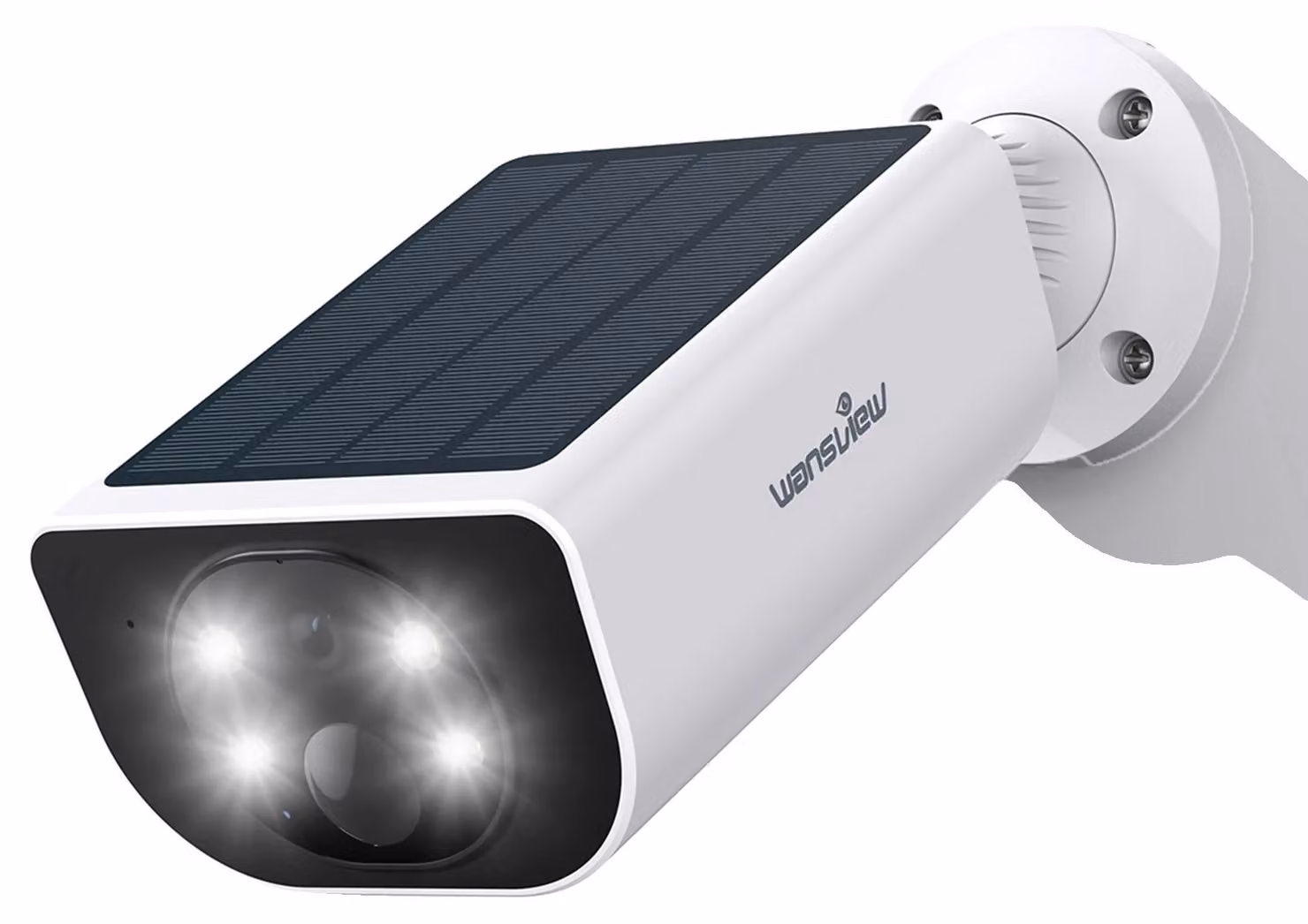 Telecamera di sicurezza wireless, risoluzione 3MP, connettività WiFi 2,4GHz, alimentazione solare, visione notturna a colori, rilevamento del movimento