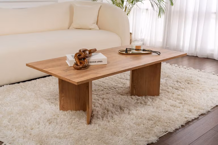 Skye Decor, Sabin - Atlantic Pine, tavolino, pino atlantico, piano in melamina al 100%, 119 x 60 x 40 cm
