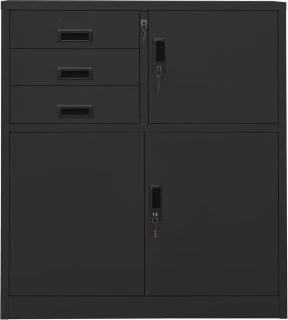 Armadio per Ufficio Antracite 90x40x102 cm in Acciaio 336408