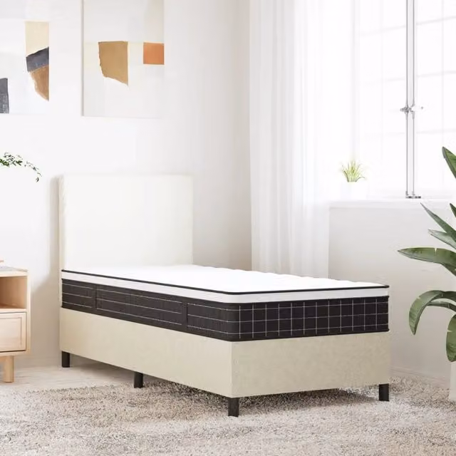 Materasso a Molle Bonnell vidaXL per Singolo, Colore Bianco, Grigio o Nero, L/P/H: 190 x 90 x 23 cm