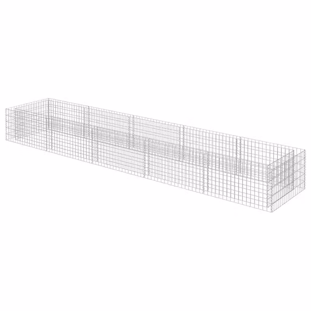 Gabbione Letto Rialzato vidaXL in Acciaio Zincato Argento L: 450 cm, P: 90 cm, H: 50 cm – 2