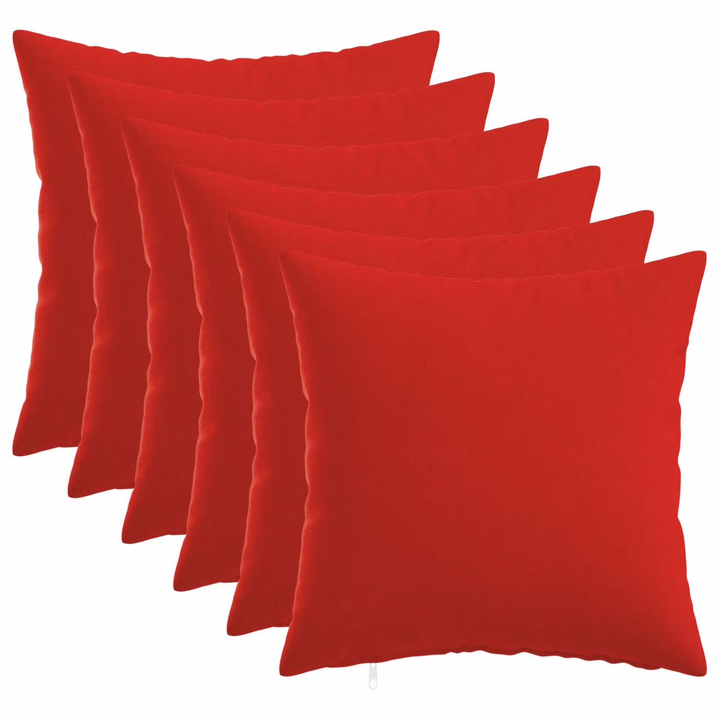 Set di 6 federe vidaXL HEERLEN rosse in tessuto poliestere, L/P/H: 30 x 30 x 30 cm