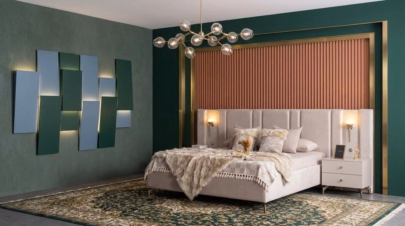 Due comodini, stile moderno, beige, per la camera da letto, comodi e confortevoli