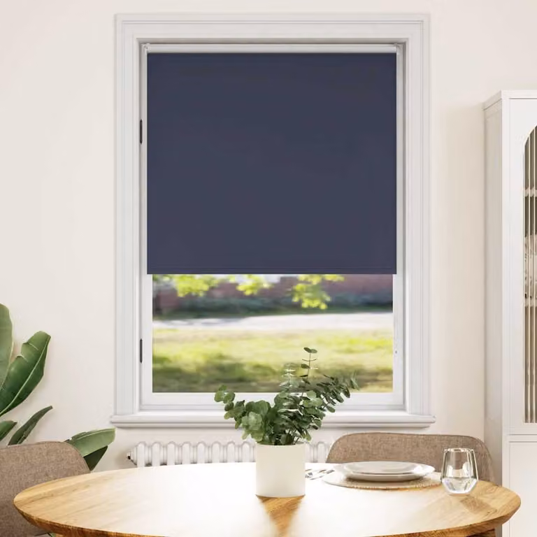 Tenda a rullo oscurante e termoisolante vidaXL in poliestere, colore blu marino e argento, L: 80 cm, H: 175 cm