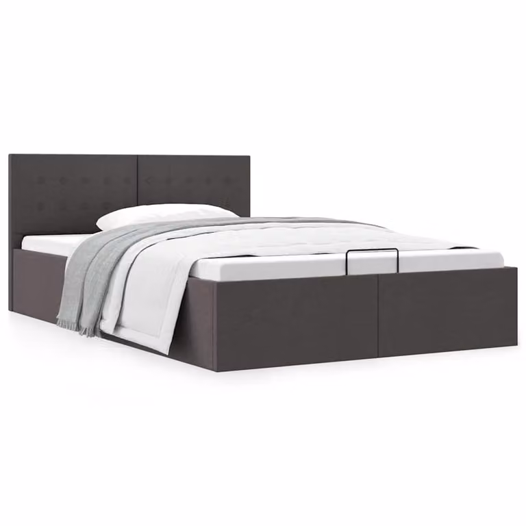 vidaXL Giroletto Idraulico con Contenitore in Tessuto Grigio L/P/H: 140 x 200 x 73 cm