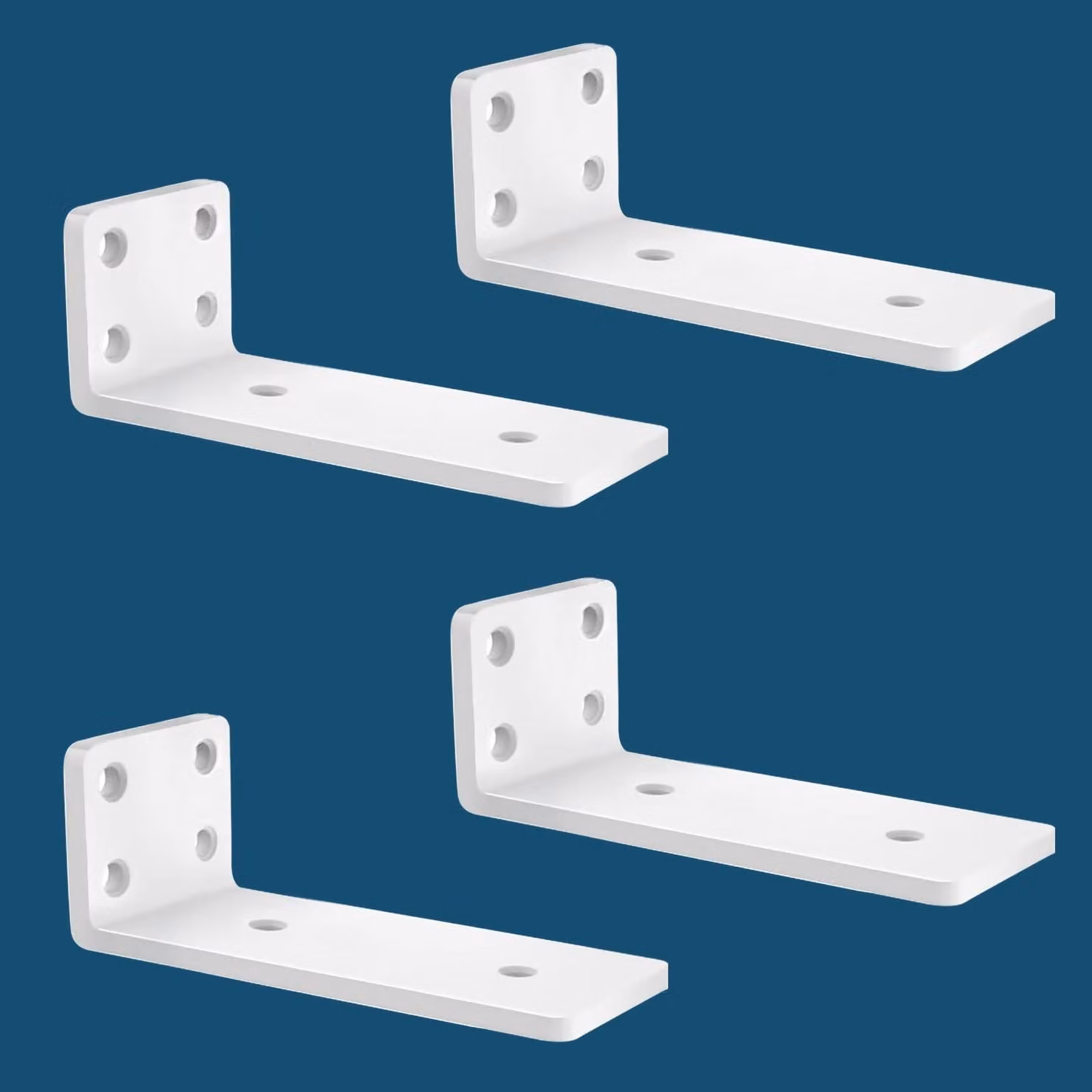 Supporti per mensole, 15 cm - Acciaio bianco