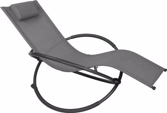 Sedia Oscillante per Esterno - Sedia da Giardino, Sedia da Sole, Sedia da Sole - Resistente al Tempo e Comoda - 152x53x88 cm - Grigio