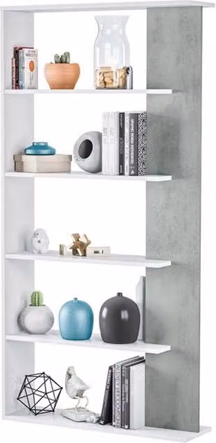 Libreria moderna IPERBRIKO a giorno bianca con finitura opaca L: 90 cm, P: 25 cm, H: 180 cm