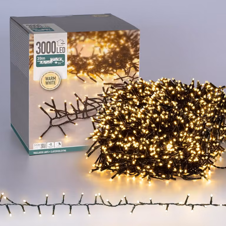 LED luci fata cluster luci timer bianco caldo corrente 3000s 39m lungo