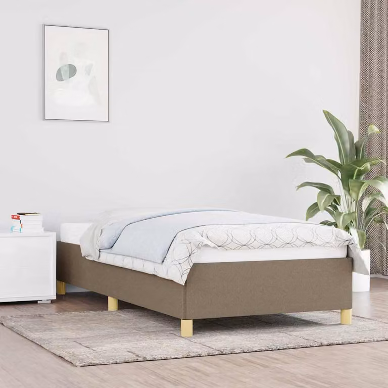 Giroletto senza materasso vidaXL in tessuto beige, L/P/H: 190 x 90 x 35 cm