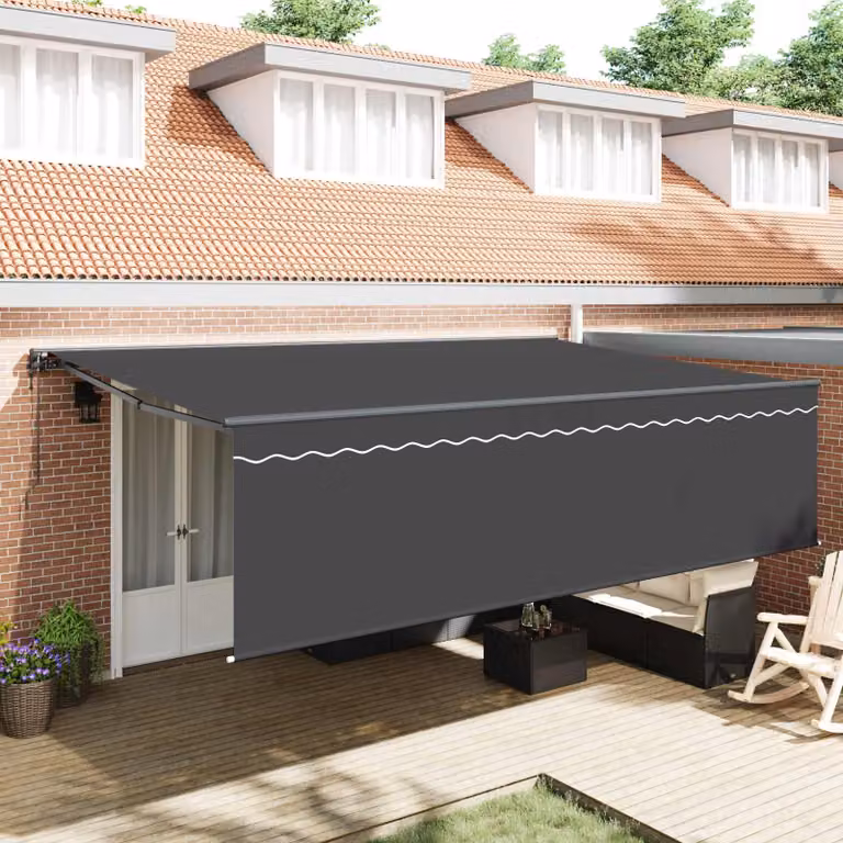 Tenda retrattile vidaXL colore Antracite in poliestere e alluminio L: 500 cm, P: 300 cm