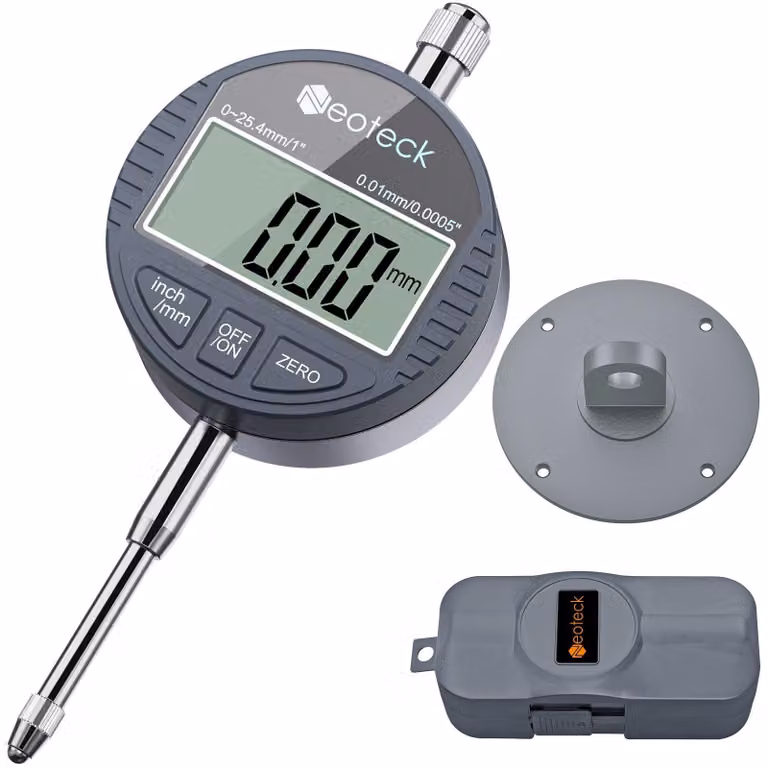 Indicatore digitale con quadrante da 0 a 25,4 mm, risoluzione di 0,01 mm, display LCD