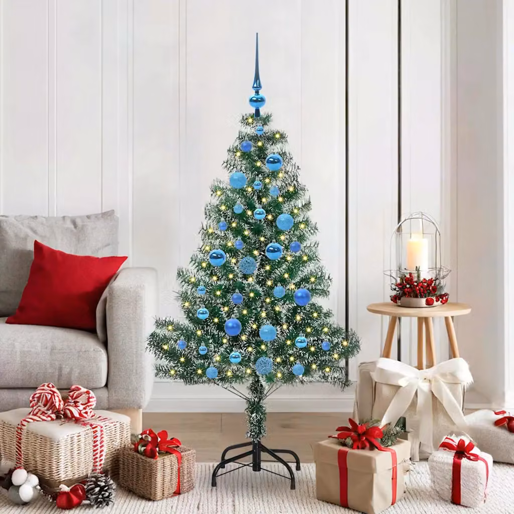 Albero di Natale Artificiale Imbiancato con Luci LED Warm White vidaXL, Altezza: 150 cm