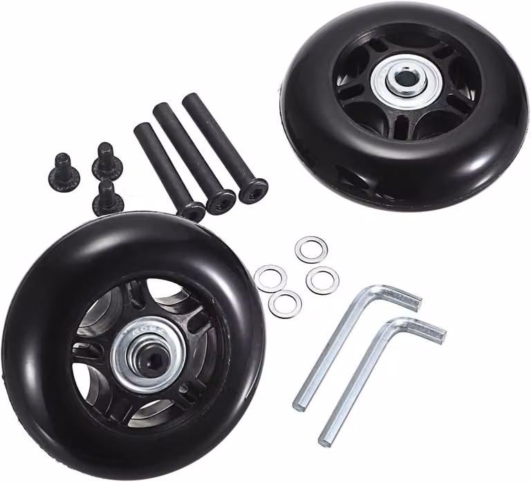Kit di serrature di ricambio, composto da 2 pezzi, silenziose, dimensioni 75 x 23 mm, completo di viti, per valigie