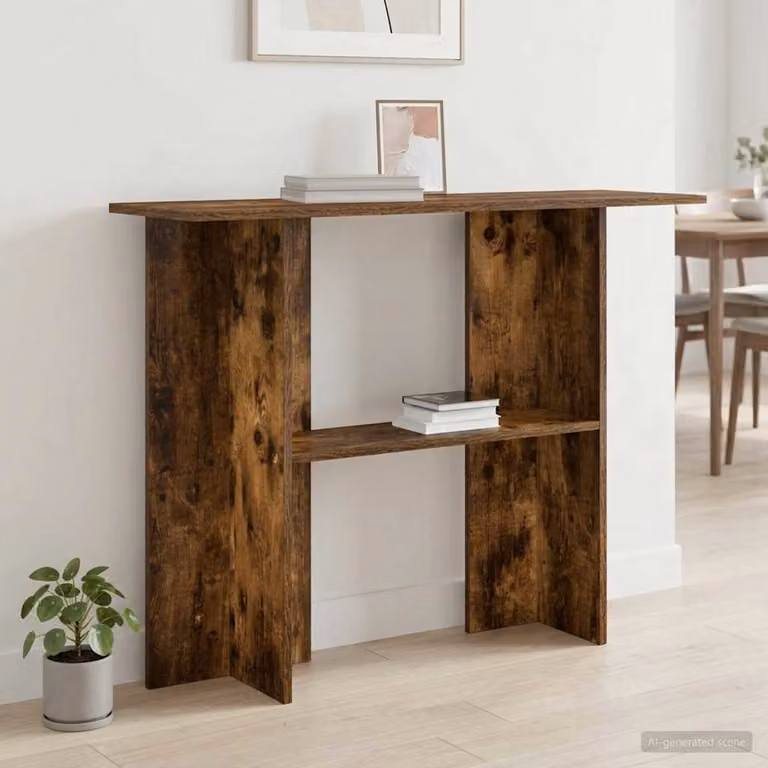 vidaXL Tavolo consolle moderno in rovere color marrone, L 100 x P 30 x H 75 cm